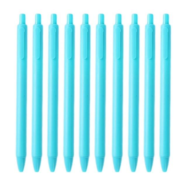 Light Blue 10 Pack Gel Pens 0.5Mm Fine Point Smooth Writing Pen With Comfort Grip For Office School Note Taking Black Ink Quick Drying Retractable Ballpoint Pens