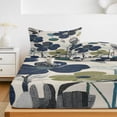 thumbnail image 6 of King Size Fitted Sheet Set - Navy Blue Green Floral 3 Piece Bedding Sets 16" Deep Pocket Fitted Sheet with 2 Pillowcases, Vintage Botanical Leaves Brushed Microfiber Hotel Luxury Bed Sheets, 6 of 9