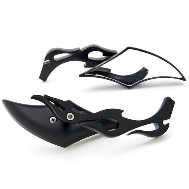 Krator Diamond Twist Custom Black Motorcycle Mirrors Compatible with Harley Davidson Softail Cross Bones Deuce Rocker