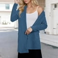 thumbnail image 4 of Lightweight Cardigans for Women with Two Pockets Open Front Long Sleeve Casual Cardigan Jacket Tops Blouses (S, Blue), 4 of 7