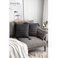 thumbnail image 3 of ZECATL Gray Throw Pillow Covers: 2 Pack 18x18 Inch Boho Striped Cotton Linen Rectangular Decorative Pillow Cases with Tassels for Farmhouse Couch Sofa Chair, 3 of 8