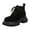 Black, variant on Platform Chunky Combat Boots for Women Winter Fall Suede Casual Lace up Walking Mid Calf Ankle Booties