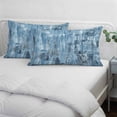thumbnail image 4 of Blue Abstract Throw Pillow Covers, Vintage Geometric Gradient Oil Painting Simple Soft Breathable Pillow Cases with Invisible Zipper, Toddler Pillowcases for Couch Bed Sofa Chair 12x20 Inches, 4 of 9