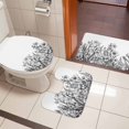 thumbnail image 4 of Wildflower Leaf Bath Mat 3 Piece Bathroom Rug Set, Grey Floral Botanical White Watercolor Non Slip Bath Rug Contour Mat and Toilet Lid Cover, Absorbent Shower Mats Soft Bath Rugs and Mats Sets, 4 of 8