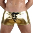 thumbnail image 1 of FhsagQ Mens Board Shorts Yellow Men's Lacquered Underwear Fashionable Pure Underwear Board Shorts Men's 22 Inch 4th of July Mens Printed Board Shorts 9 Inch Compression Gold L, 1 of 4