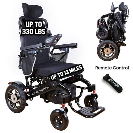 Culver Led Professional Led Lighting Solutions Shawk Black Reclining Folding Lightweight Electric Power Wheelchair Foldable 500w Motor 330 Lbs