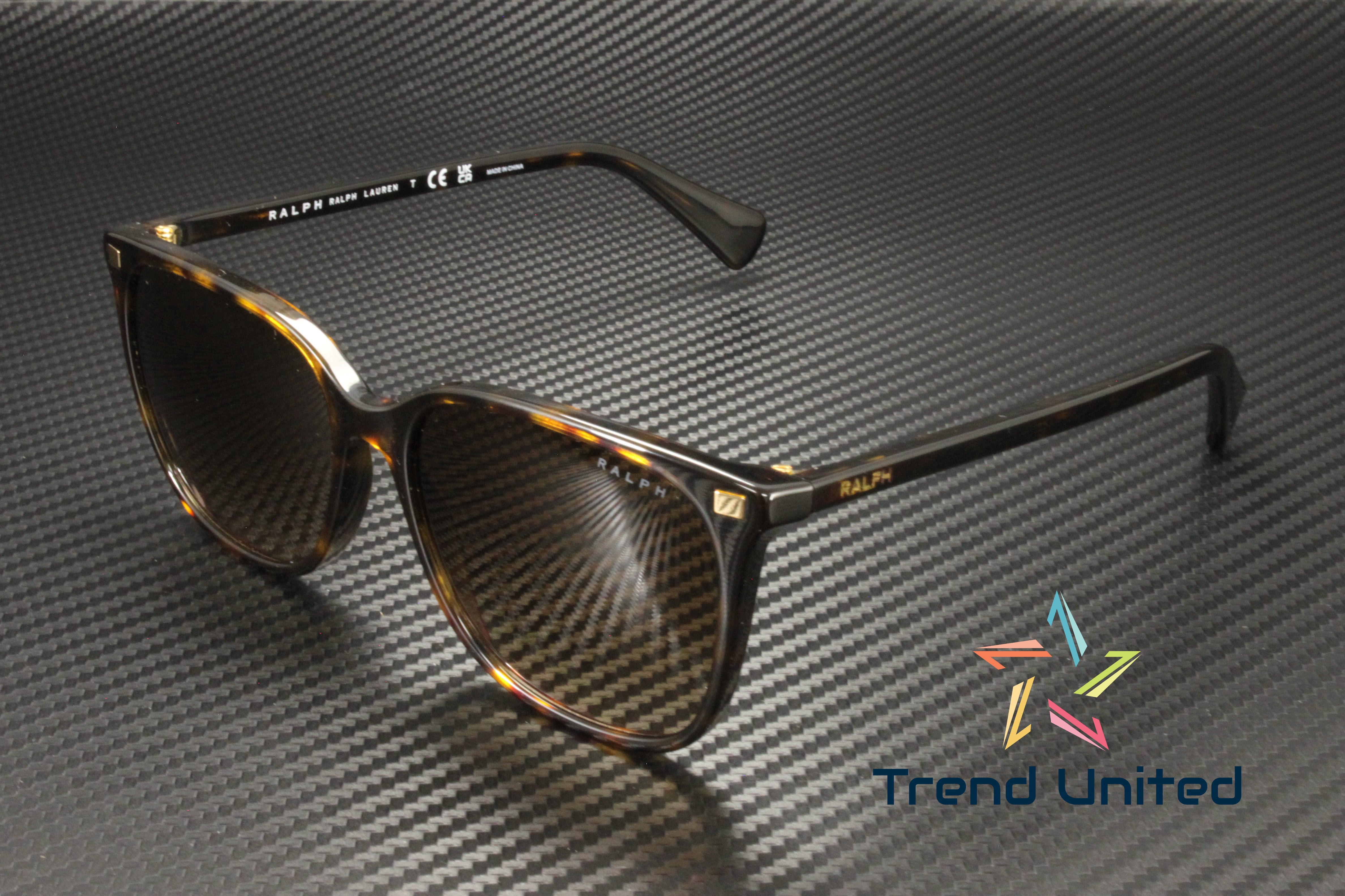 Ralph Lauren VVCV RA 5293 Plastic Womens Square Sunglasses Shiny Dark Havana 56mm Adult