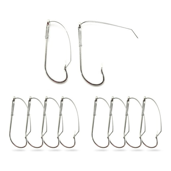 10Pcs Sharply Weedless Fishings Hook Wackys Rig Hook for Freshwater and Saltwater