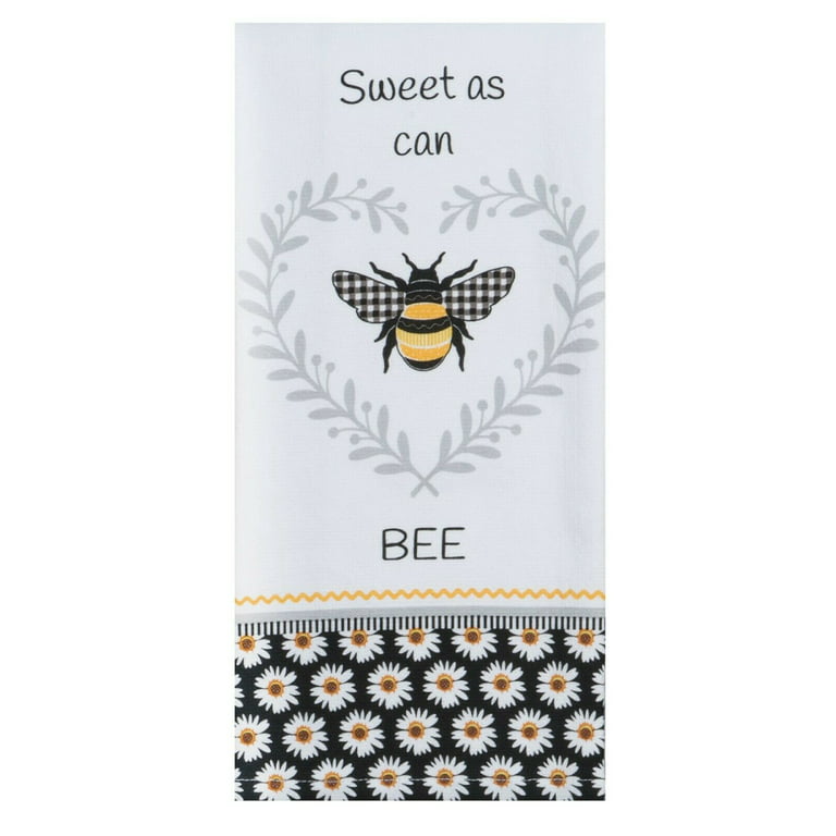 Set of 2 SWEET AS CAN BEE Honey Bee Terry Kitchen Towels by Kay Dee Designs