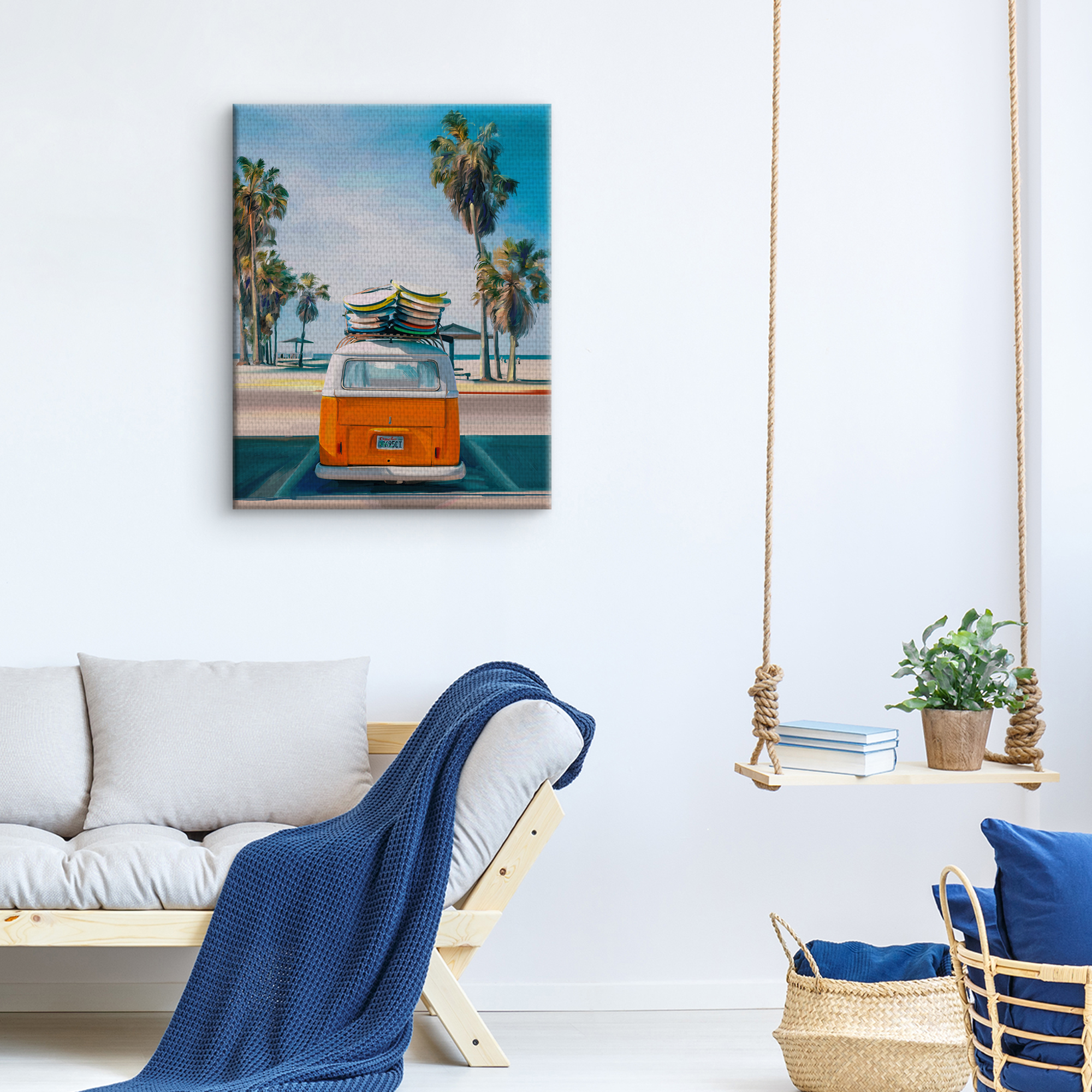 Fine Art Canvas Retro Beach Day II by Studio Arts Canvas Art Print