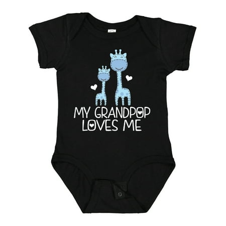 

Inktastic Grandpop Loves Me Boys Giraffe Grandson Gift Baby Boy Bodysuit