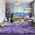 thumbnail image 2 of ZENELESS 9'x12' Tie-Dye Purple Plush Shaggy Rug, Extra Large Soft Indoor Modern Fluffy Carpet for Stylish Home Decor, 2 of 7