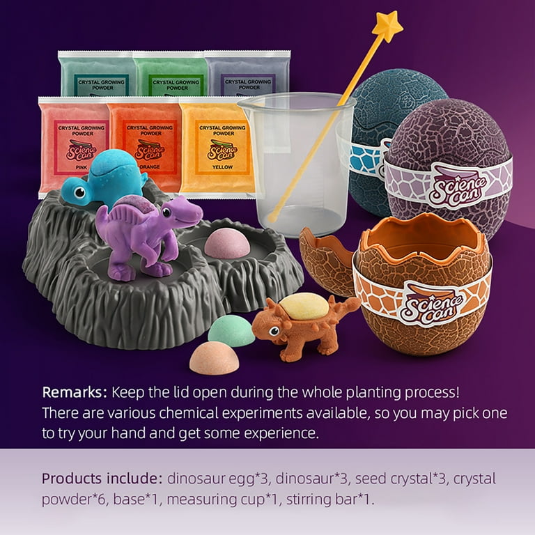 Hape: Science Can: Crystal Dinosaur Growing Deluxe Kit - Growing