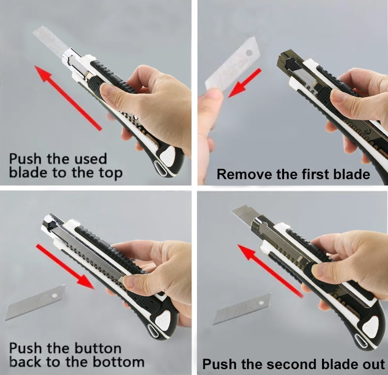 BAZIC Utility Knife Box Cutter 18 mm Wide Blade, 2 Blades, 12-Pack