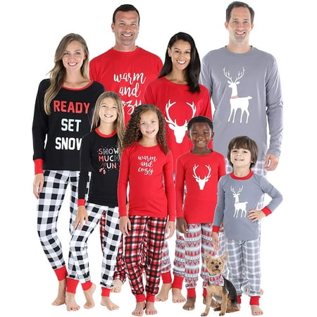 Christmas Family Matching Mix and Match Red Holiday Pajama PJ Sets ...
