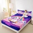 thumbnail image 3 of Manfei Sweet Unicorn Bed Sheets,Rainbow Print Full Size Sheets,Pink,4-Piece,1 Flat Sheet, 1 Fitted Sheet and 2 Pillowcases, 3 of 6