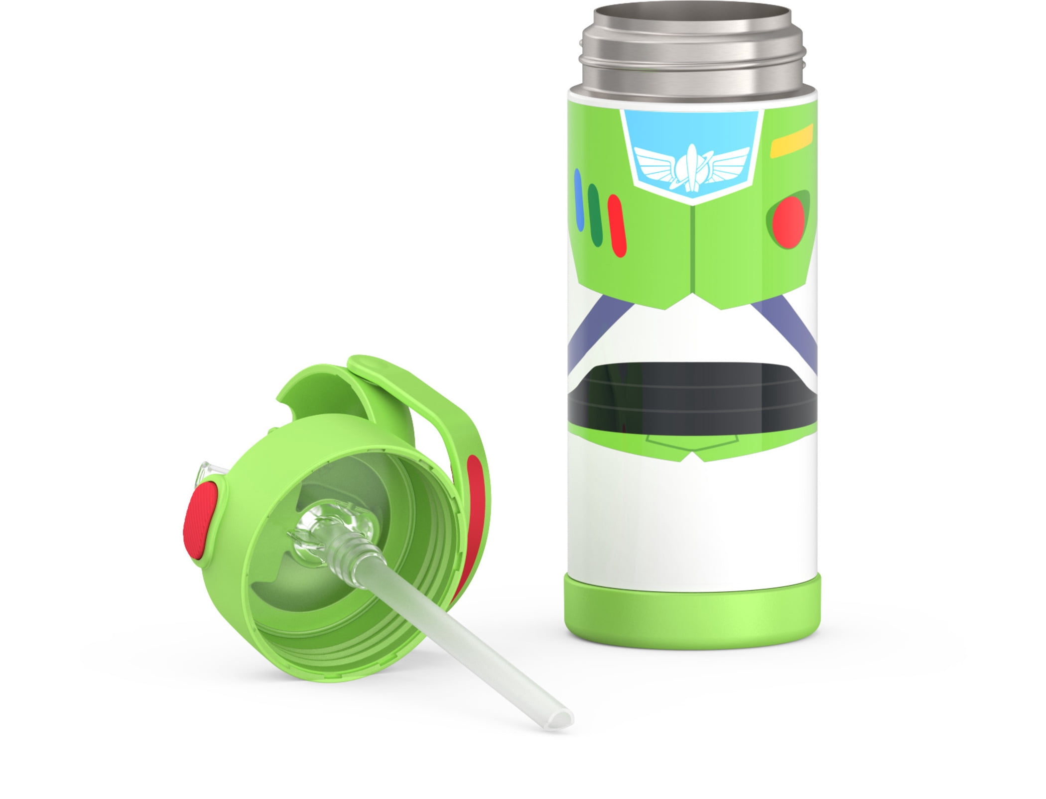 Thermos Stainless Steel Vacuum Insulated FUNtainer Bottle with Covered Straw, Dishwasher Safe, Leak-Proof, Toy Story Buzz, 14oz