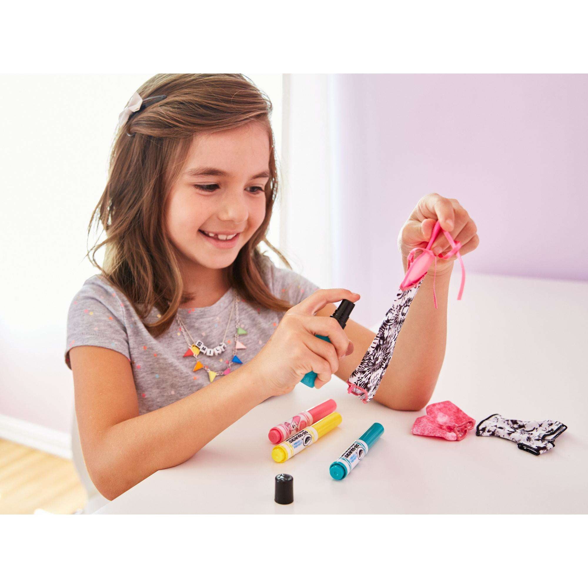 Barbie Crayola Tie Dye Fashions Black White Dress and Top Pink