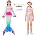 thumbnail image 3 of 3Pcs Mermaid Tails compatible Swimming compatible Girls Swimsuit Princess Bikini Costume Bathing Suits Set compatible Kids Gift_Gift Of G, 3 of 5