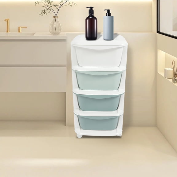 Gradient Green PP Plastic 36x36x72cm
4-Storey Storage Cabinet With Wheels Large-Capacity Storage Cabinet