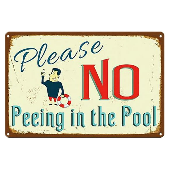 Swimming Pool Metal Tin Sign 12x8inch Pool Gifts Summer Garden Outdoor Decorations