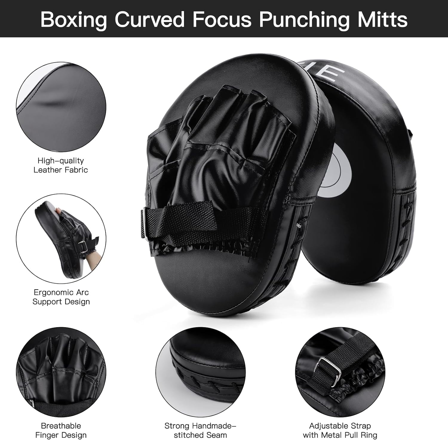 CYFIE 3-in-1 Boxing Stuff with Boxing Gloves & Taekwondo Kick Pad, Punching Mitts for Kids Youth, MMA Karate Muay Thai Training,Black