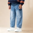 thumbnail image 5 of Bysome Boys Pants Solid Color Elastic Waist With Pockets Trousers Comfortable Boys Pants Size 4-5 Years Blue, 5 of 5