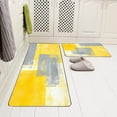 thumbnail image 4 of Yellow Kitchen Mat Non Skid Washable Kitchen Rug Runner Grey and Yellow Abstract Art Painting Kitchen Sink Rug 2 Piece Floor Mats for Home Kitchen 18"X48"+18"X30", 4 of 5