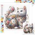thumbnail image 1 of (ZQA4936) Cuadrado Resina Diamante Serie Animal Gato Blanco Con Diamantes 30*30 CM Tamaño Lienzo 35*35 CM, 1 of 9