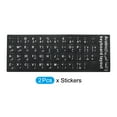 thumbnail image 3 of Uxcell Arabic Keyboard Layout Stickers Computer Replacement Cover Universal Black Background White Lettering, 2 Pack, 3 of 5