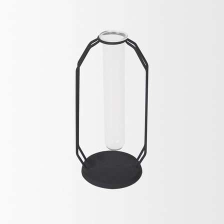 Mercana Aria 4.3L X 3.9W X 9.6H Metal And Glass Decorative Accent in Black