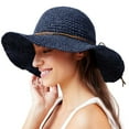 thumbnail image 2 of Women Floppy Sun Hat Summer Wide Brim Beach Cap Packable Cotton Straw Hat for Travel, 2 of 6