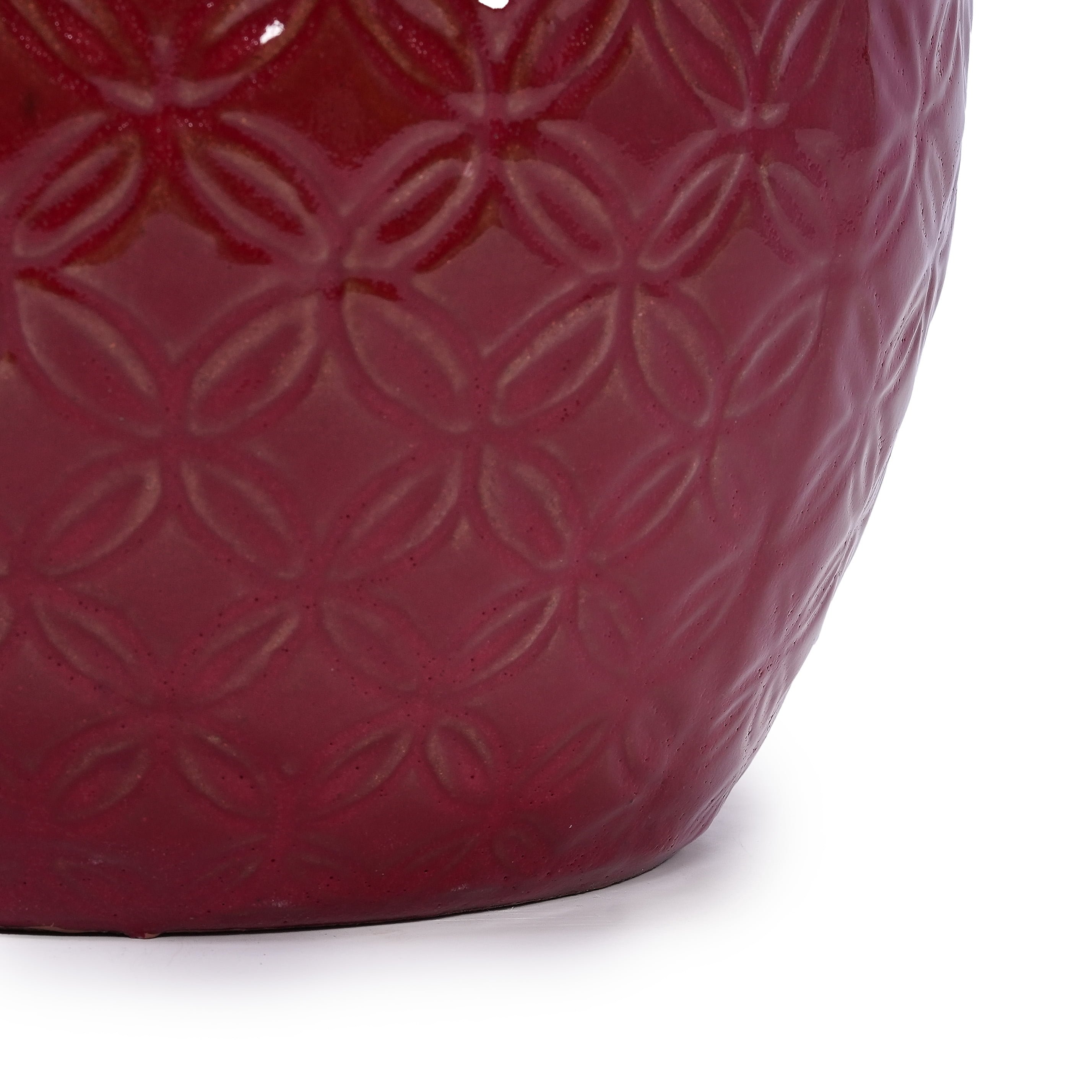 MAYEERTY 3 Pack Ceramic Plant Pots, Planter for Indoor Outdoor Patio, Garden, Red