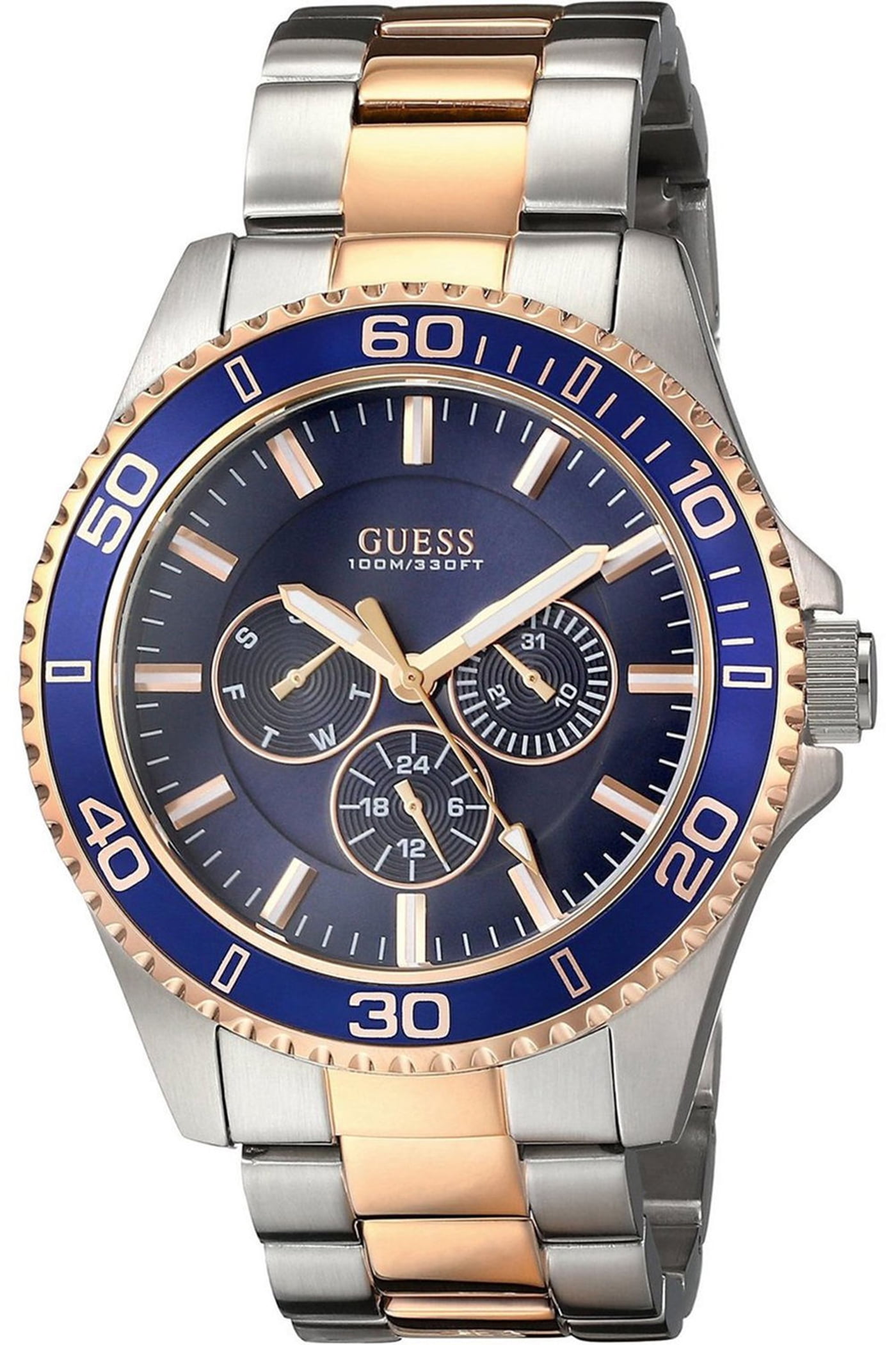 guess watch gold and blue
