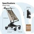 thumbnail image 2 of Mompush Jeto Lightweight Travel Stroller, Ultra-Compact One-Hand Fold, for Ages 6–36 Months, Khaki, 10.1LB, Unisex, 2 of 9