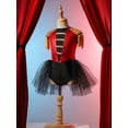 thumbnail image 4 of TiaoBug Kids Girls Circus Ringmaster Costume Sleeveless Tassels Leotard Tutu Dress Halloween Cosplay Outfit Red 10, 4 of 7