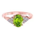 thumbnail image 2 of Mauli Jewels Rings for Women 1.45 Carat Diamond And Oval Shape Peridot Ring 4 Prong 10K Rose Gold, 2 of 6