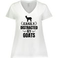 thumbnail image 3 of Inktastic Easily Distracted by Goats Women's Plus Size V-Neck T-Shirt, 3 of 5