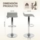 thumbnail image 4 of Set de 2 Sillas de Bar HOMEMAKE FURNITURE Color Gris Altura Ajustable Giratorio Moderno, 4 of 6