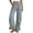 Gray, variant on Womens Linen Pants Women Summer Skinny Chino Smocked Waist - Button Fly Weekend Gray M