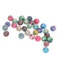30Pcs Round Clay Beads 0.4 to 0.5in Assorted Colorful Flower Pattern