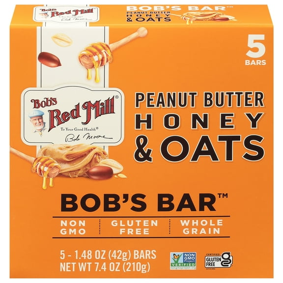 Bob's Red Mill Peanut Butter Honey Oat Bars - 7.4 oz - 6 Count