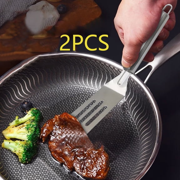 2Pcs Small Metal Spatula, Mini Serving Spatula with Comfortable Handle, 9.8 Inch Stainless Steel Mini Brownie Serving Spatula for Fried Eggs, Cakes, Frying Pan Cookie, Serving Desserts