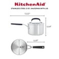 thumbnail image 2 of Cacerola KitchenAid de acero inoxidable de 2 litros con tapa y marcas de medición, 2 of 9