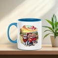 thumbnail image 2 of Be My Valentine's British Shorthair Truck Full of Love Flower Balloon 11oz Accent Two-tone Mug Cat Lover Kitten Owner Gifts Coffee Tea Cup - 02029, 2 of 5