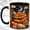Black, variant on Moonlit Fox Coffee Mug, Floral Woodland Mug, Ceramic 11 oz
