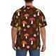 thumbnail image 3 of Balery Woodland Mushroom Camisa Casual de Manga Corta con Botones para Hombre, Texturizada, Estilo Cubano, para Playa, Verano-4X-Large, 3 of 5