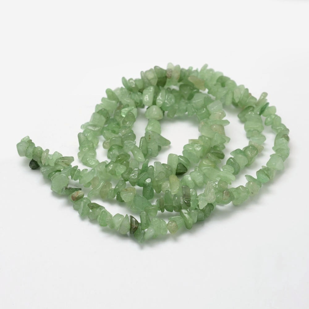 10Strand Natural Green Aventurine Beads Strands Chip Light Green 3~5x7~13x2~4mm Hole: 0.4mm about 31.5 inch(80cm)