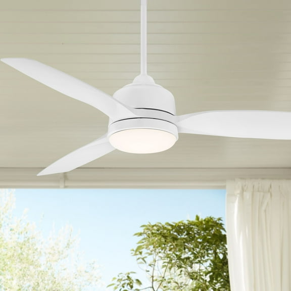 54" Casa Vieja Tres Aurora Modern Indoor Outdoor Ceiling Fan with Dimmable LED Light Remote White Opal Diffuser Wet Rated for Patio Exterior House