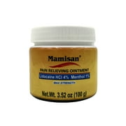 Mamisan Pain Relieving Ointment with Lidocaine, Muscle and Joint Relief, 3.52 oz